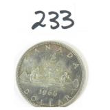 1966 Canadian Silver Dollar Coin