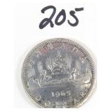 1965 Canadian Silver Dollar Coin