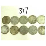 10 Early Canadian Silver Dime Coins