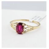 10Kt Yellow Gold Enhanced Ruby Ring