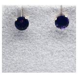 14KT White Gold Amethyst Earrings