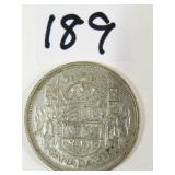 1955 Canadian Silver Half Dollar Coin