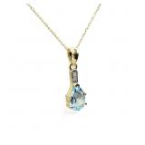 Gold Plated Sterling Silver Blue Topaz & CZ