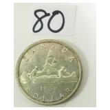 1959 Canadian Silver Dollar Coin