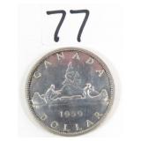 1959 Canadian Silver Dollar Coin