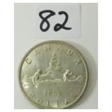 1959 Canadian Silver Dollar Coin