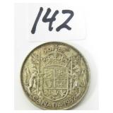 1952 Canadian Half Dollar Silver Coin