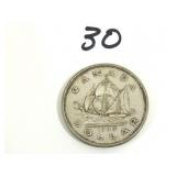 1949 Canadian Silver Dollar Coin