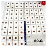 72 Canadian Small 1 Cent Coin Collection