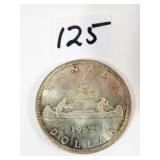 1962 Canadian Silver Dollar Coin