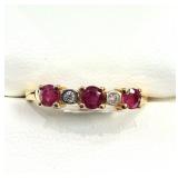 Gold Plated Sterling Enhanced Ruby & CZ Ring