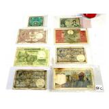 8 Early French & Belgian Bank Notes 1927-1950