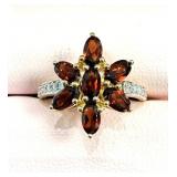 Gold Plated Garnet Ring