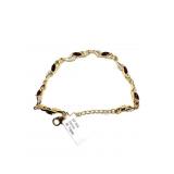 Gold Plated Garnet With White Topaz Bracelet