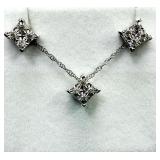 Sterling Silver Diamond Earrings & Pendant W/A