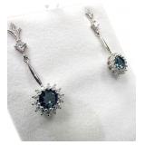 Sterling Silver Blue Topaz Earrings
