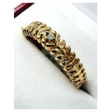 Gold Plated Sterling Silver Diamond Ring