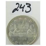 1966 Canadian Silver Dollar Coin