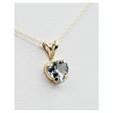10KT Yellow Gold Aquamarine Pendant