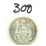 1963 Canadian Silver Half Dollar Coin