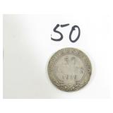 1919 Canadian Silver Half Dollar Coin