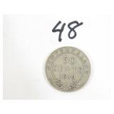 1919 Canadian Silver Half Dollar Coin
