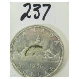1966 Canadian Silver Dollar Coin