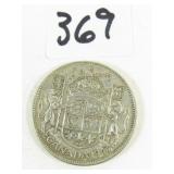 1943 Canadian Silver Half Dollar Coin