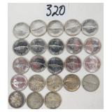 23 Early Canadian Silver Dime Coins1967