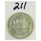 1965  Canadian Silver Dollar Coin