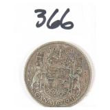 1941 Canadian Silver Half Dollar Coin