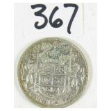 1942 Canadian Silver Half Dollar Coin