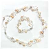 Cultured Pearl Necklace & Bracelet W/A $460.00