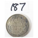 1953 Canadian Silver Half Dollar Coin