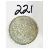 1959 Canadian Silver Half Dollar Coin