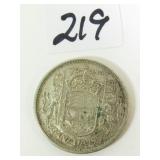 1958 Canadian Silver Half Dollar Coin