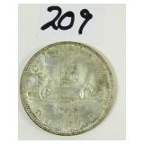 1965  Canadian Silver Dollar Coin