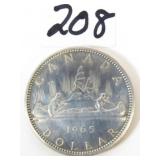 1965  Canadian Silver Dollar Coin