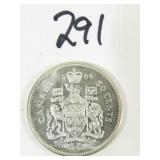 1963 Canadian Silver Half Dollar Coin
