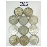 11 Canadian 1967 Silver Quarter Coins