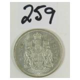 1962 Canadian Silver Dollar Coin