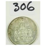 1963 Canadian Silver Half Dollar Coin