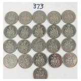 21 Canadian Half Dollar Coins