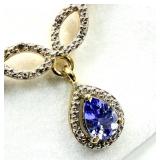GP Sterling Silver Tanzanite & CZ Necklace W/A