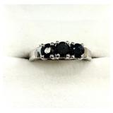 Sterling Silver Natural Blue Sapphire Ring