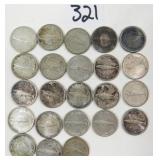 23 Early Canadian Silver Dime Coins  1967