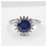 Sterling Silver Blue Sapphire Ring