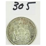 1965 Canadian Silver Half Dollar Coin