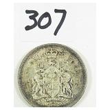 1966 Canadian Silver Half Dollar Coin