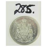 1963 Canadian Silver Half Dollar Coin